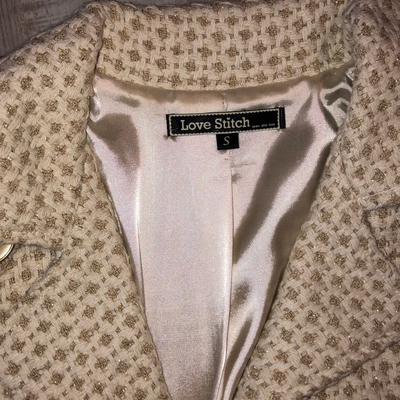 Gold and cream sparkly peacoat - Picture 5 of 7